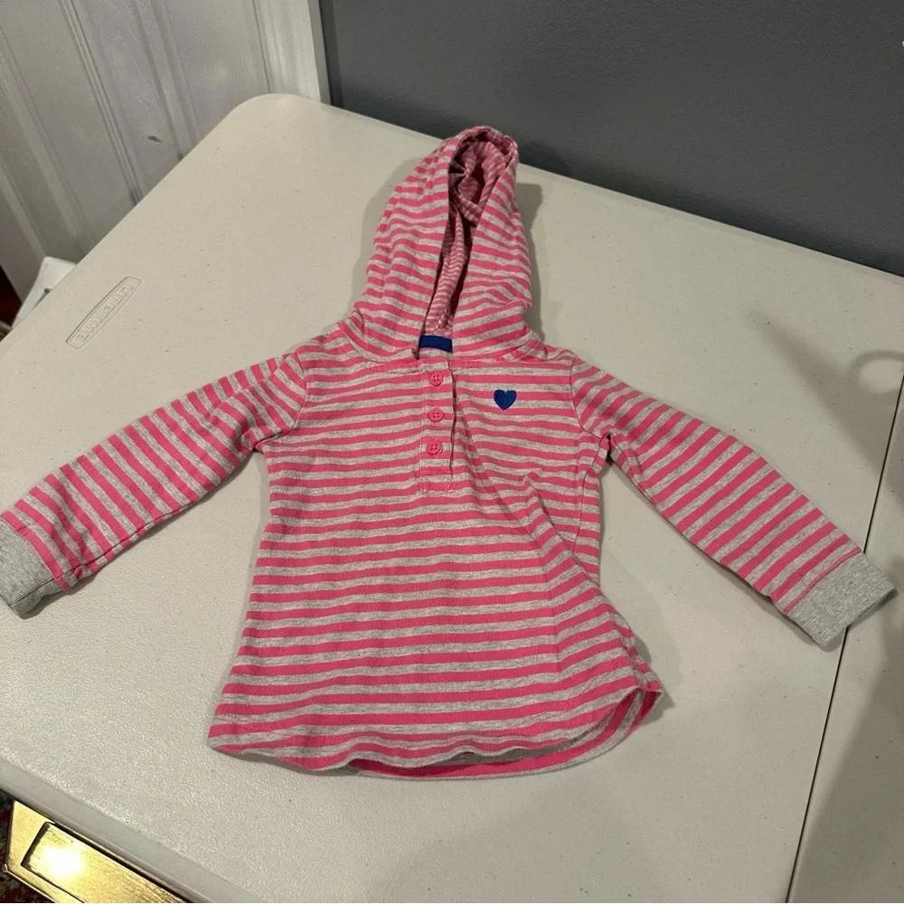 12 Months Carter's Peplum Sweatshirt & Long Sleeve Hoodie with Elbow Pads